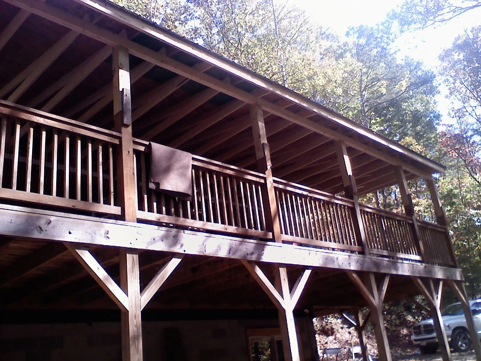 Timber framing under a new elevated porch and deck — Roof Leak Repair in Bladensburg by Roofing Brothers